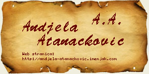 Anđela Atanacković vizit kartica